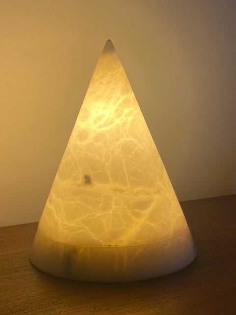 Vintage alabaster stone lamp