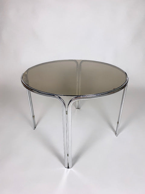 Vintage chrome and glass dining table