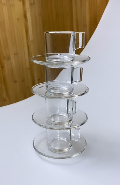 Set of 4 vintage design espresso cups