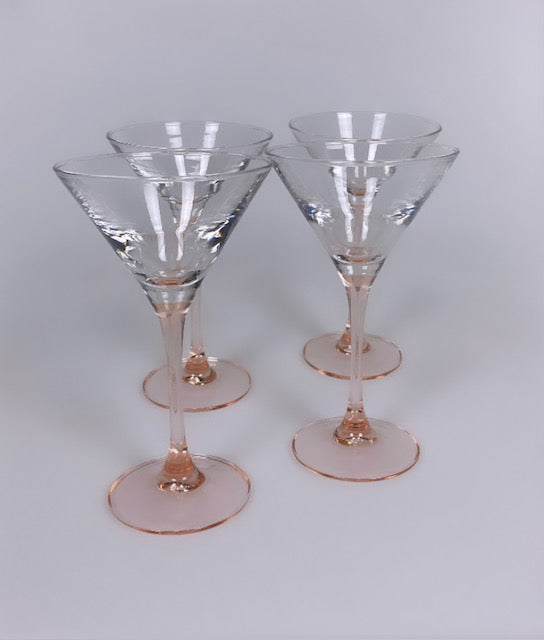 Set of 4 vintage martini glasses