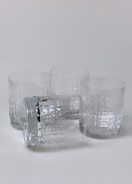 Set of 4 Italian Luigi Bormioli crystal Whiskey glasses