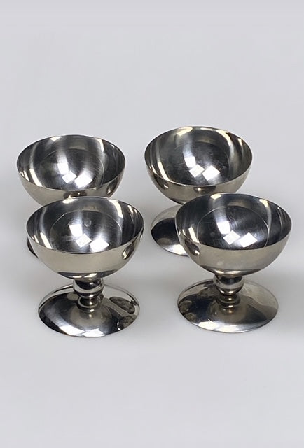Set of 4 Vintage Stainless Steel Cups