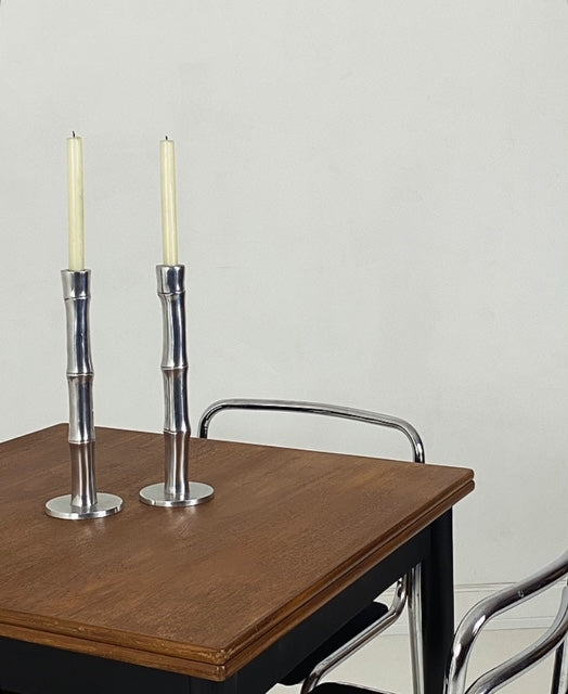 Vintage Bamboo Candlesticks from the 1970s&nbsp;