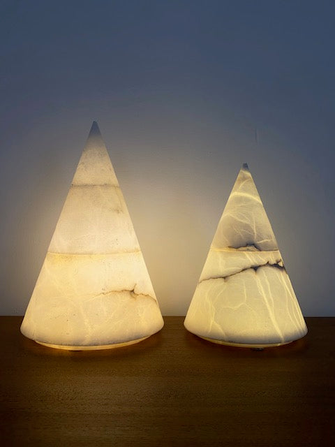 Set of two Italian vintage Alabaster table lamps