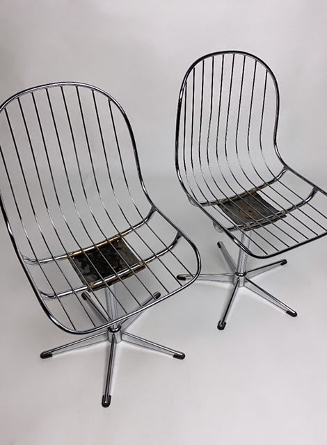 Set of two vintage wire chairs