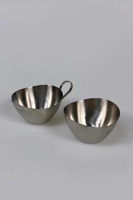 Stainless steel cream and sugar set