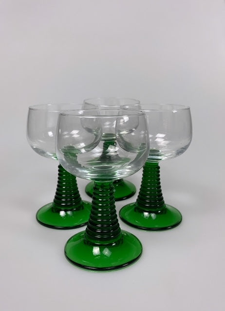 Set of 4 small vintage wine glasses