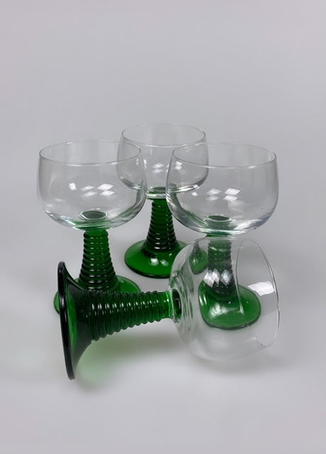 Set of 4 small vintage wine glasses