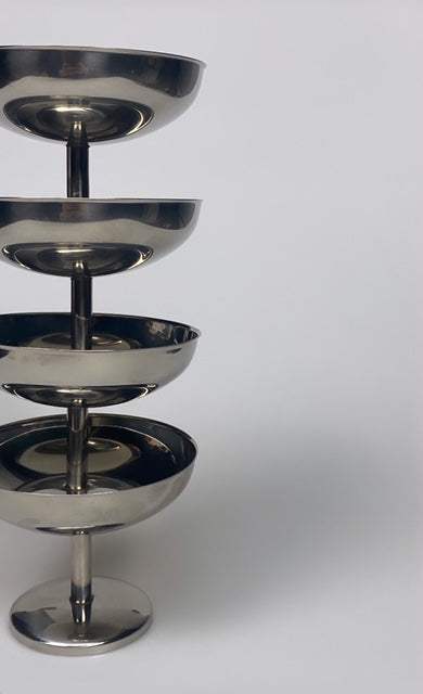 Set of 4 stainless steel ice cream coupes