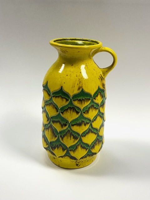 German vivid yellow and green ceramic vase
