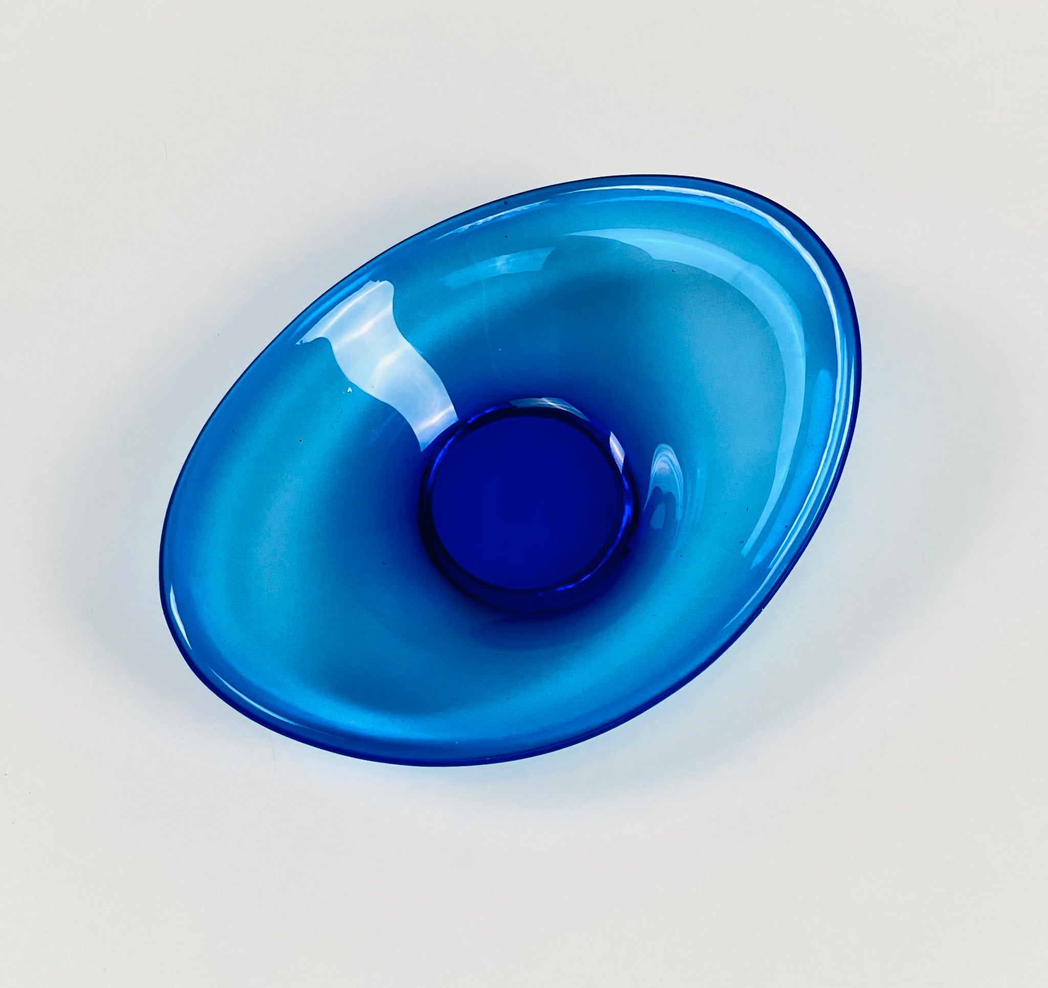 Mid-Century Per Lütken for Homelgaard blue glass bowl