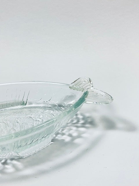 Vintage fish-shaped glass bowl