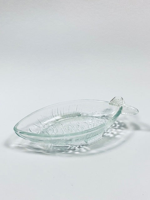 Vintage fish-shaped glass bowl